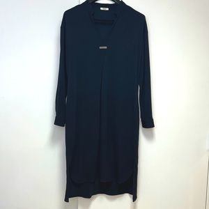 PESERICO WOOL DRESS IN NAVY BLUE